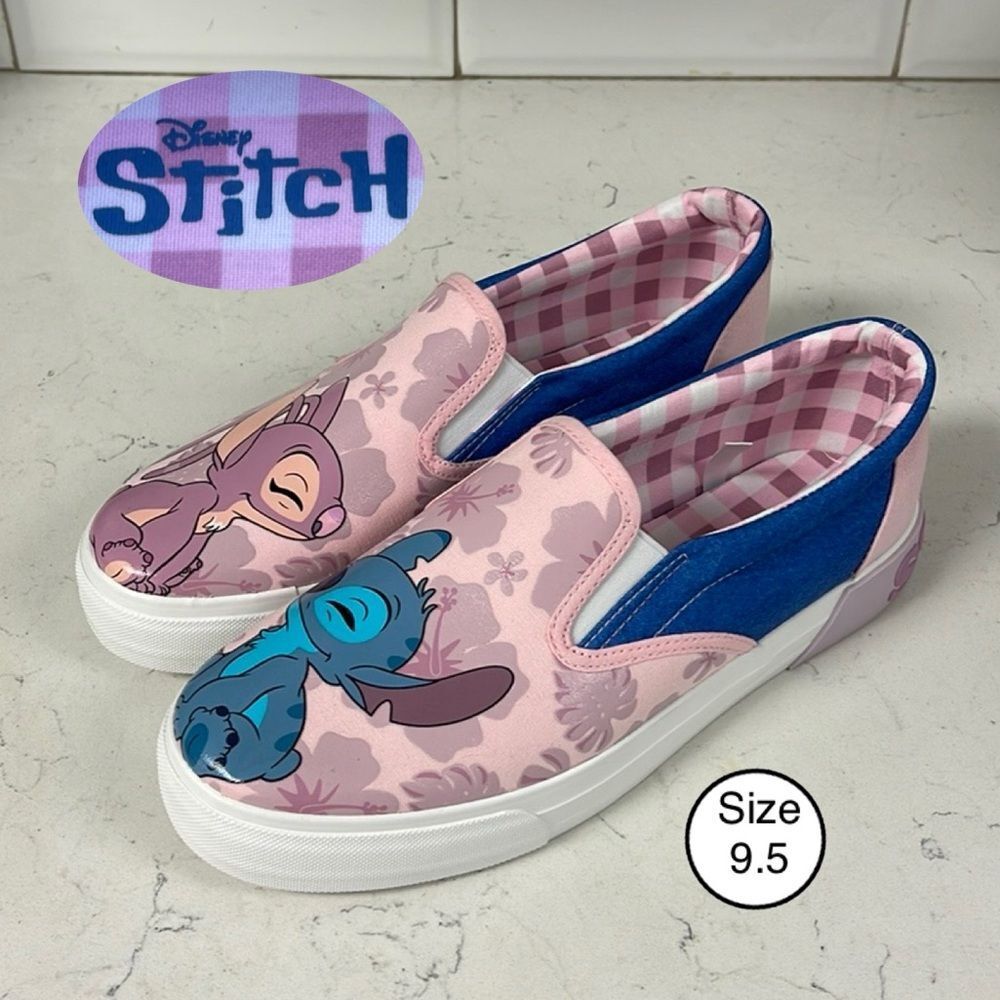 Women’s Disney Stitch Low Top Slip On Sneaker 9 1/2 NWOT Groundup w/lic STITCH